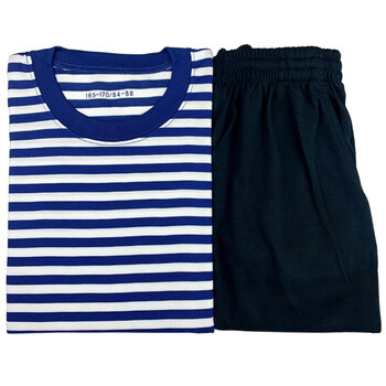 映娇海军衫海军t恤蓝白条纹海魂衫体能跑步服圆领军训速干t恤短袖t恤