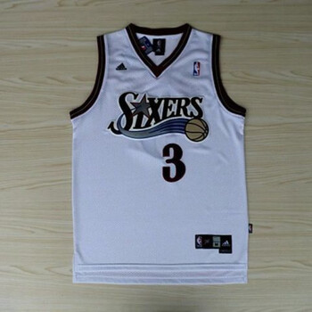 toph费城76人3号艾弗森复古球衣刺绣十周年纪念版网眼篮 艾弗森 刺绣