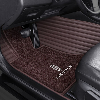 专用于林肯脚垫全包林肯kmcmkzmkx林肯大陆冒险家汽车脚垫咖啡色双层