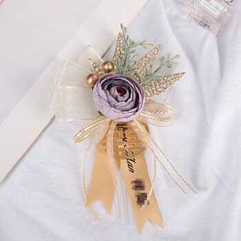 珂妙嘉胸花结婚森系香槟色伴郎伴娘胸花姐妹团手腕花结婚婚礼新郎新娘