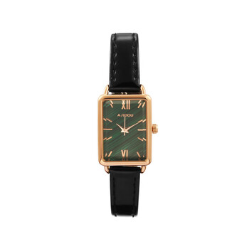 ajidou阿吉豆手表经典复古表带女士石英表 绿色 黑色【行情 报价 价格