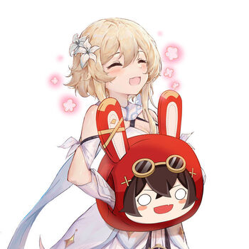 二次元动漫周边原神派蒙可莉刻晴暖手兔兔伯爵抱枕捂手枕礼物公仔兔兔