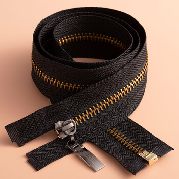 朴珀妮5号金属铜拉链外套衣服羽绒服长款开尾黑色拉锁条包包拉链头