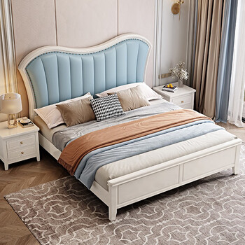 香丽华庭简约实木床主卧大床2023新款软包实木床卧室床实木床架欧式
