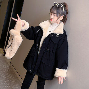 唐思贝雅女大童外套秋冬款派克服1215岁女孩上衣冬天儿童加厚保暖棉衣