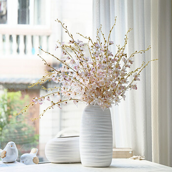 和家欧式石斛兰文心兰绢花装饰花小洋兰假花仿真兰花卧室插花摆件