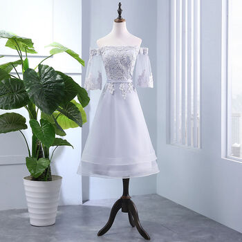 伴娘服装姐妹团礼服套装2019新款伴娘服姐妹团婚礼礼服前短后长毕业