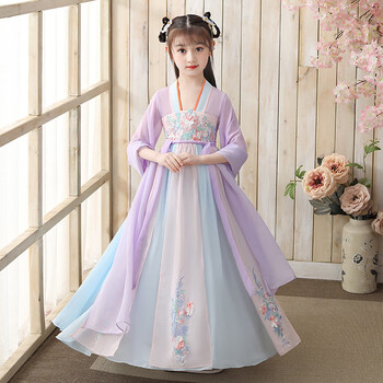 法比兔(fanbeeto)汉服女童9女童中国风古风10超仙齐胸汉服襦裙11儿童