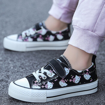 比牧巴 品牌儿童帆布鞋女童板鞋小学生鞋子夏季2022新款透气卡通小