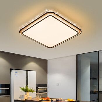 三雄极光led全光谱吸顶灯 现代简约客厅卧室餐厅灯水晶灯具套餐 48w