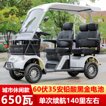 小巴士e350老人年代步電動車三人座高靠揹帶棚小型接送孩子四輪車