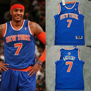 欧莱登安东尼7号尼克斯球衣nba刺绣篮球服男女运动休闲背安东尼蓝色xl