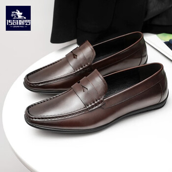 传奇保罗chuanqibaoluo皮鞋男豆豆鞋男新款韩版夏季休闲皮鞋头层牛皮