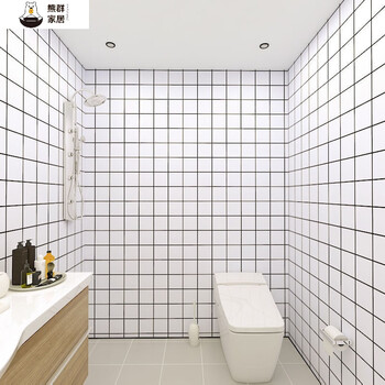 浴室卫生间贴纸防水墙贴洗澡间厕所自贴墙纸自粘厨房防油瓷砖 大格