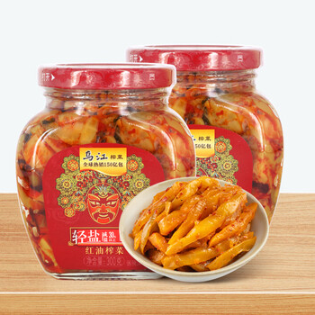 乌江榨菜微辣榨菜丝脆爽下饭菜小咸菜300g*3瓶