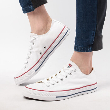 匡威（Converse）帆布鞋男鞋女鞋All Star经典常青款中性情侣款低帮休闲鞋101001 101000 白色/鞋码偏大拍小一码 41.5