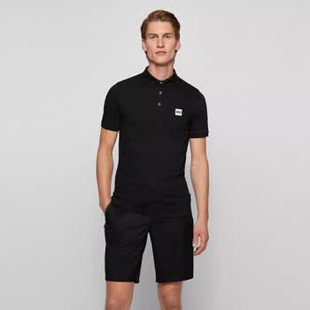 boss博斯男装t恤男士夏季服饰休闲商务短袖polo衫 黑色 m