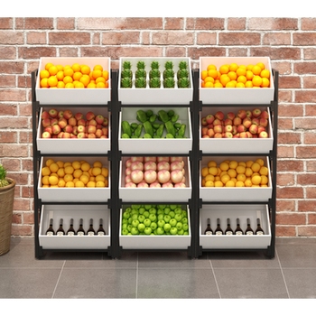 领道lingdao水果架置物架陈列超市蔬果展示柜钢木家用厨房储物柜多层