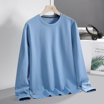 2022秋季新款圆领卫衣情侣套头外套多色纯棉潮男潮女上衣潮流男雾蓝m