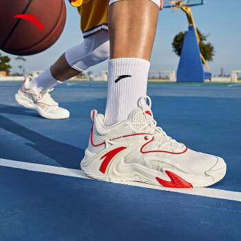 安踏（ANTA）【空域3代】篮球鞋男夏季中帮实战减震运动鞋男防滑耐磨男鞋 中国红/白色 42.5
