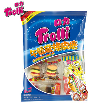 口力 （Trolli）水果味糖果零食 美式午餐造型橡皮软糖 77g 儿童零食