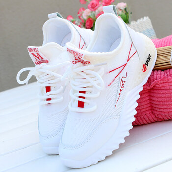 夏天少女生穿的波鞋女初中生跑步鞋运动鞋夏季透气网面镂空轻便老爹