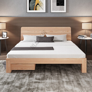 出租房床双人 出租屋床简易木床现代简约实木床出租房木床民宿双人床