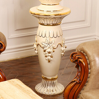 欧式大花瓶客厅插花陶瓷摆件电视柜大号落地罗马柱家居装饰品葡萄罗马