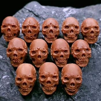 盘道橄榄核单籽骷髅王者小籽文玩核雕男士手把件小手本工雕刻定制1418