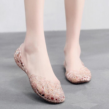 回力新款包头凉鞋女夏平底鞋外穿透气水晶网鞋防水单鞋透明镂空妈妈