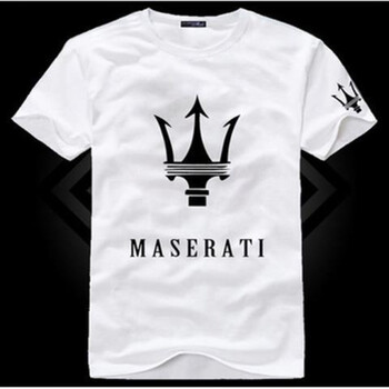 夏季新款名车标志奥迪法拉利男士休闲时尚短袖t恤潮 7玛莎拉蒂 m(80