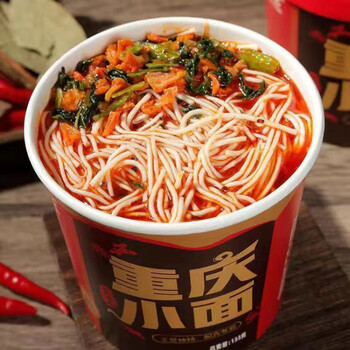 重庆小面克桶装麻辣大桶零食方便面网红速食批发油炸 重庆小面麻辣味