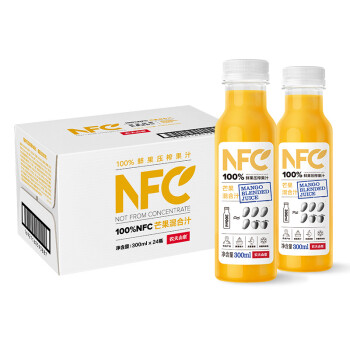 农夫山泉 NFC果汁饮料 100%NFC芒果混合汁300ml*24瓶 整箱装