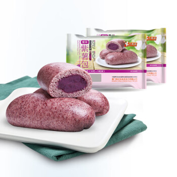 乐肴居 紫米紫薯包 300g*2 20个 代餐面食 儿童早点 速冻杂粮包子 营养早餐