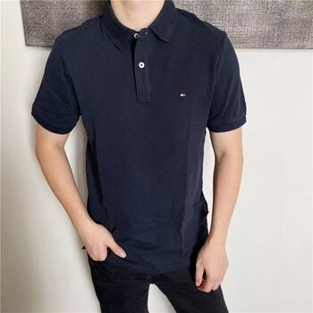 汤米公牛tommybull夏季新款汤米男短袖刺绣商务休闲翻领纯色时尚polo