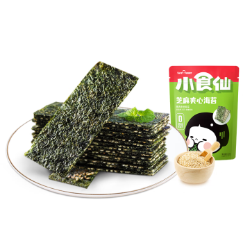良品铺子 芝麻夹心海苔儿童食 海苔夹心脆 非油炸即食紫菜休闲零食小吃35g
