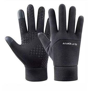 艾罗帝朗秋冬手套男户外运动旅行触屏钓鱼手套防风防泼水保暖长指手套