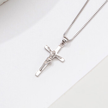 东专柜项链银颈饰上 s925银十字架女项链小清新脖子颈饰锁骨链时尚