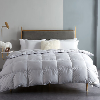 muji经典款加厚绒时尚简约鹅绒被被冬被灰色150x200cm22斤