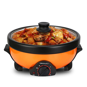 5l分体小容量家用小型电火锅分离式可拆电炒菜 桔色【图片 价格 品牌