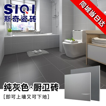 斯奇瓷砖 北欧灰色仿古砖卫生间瓷砖300600厨房厕所全瓷墙砖洗手间防滑地砖 通体深灰哑光 300*300【图片 价格 品牌 报价】-京东