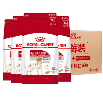 ROYAL CANIN 皇家狗粮 M25中型犬成犬狗粮 12月龄以上 通用粮 锁鲜装整箱装16kg（ 4kg*4 ）独立小包装