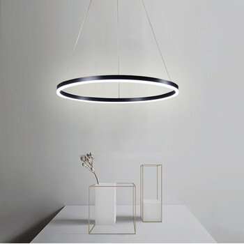 北欧现代简约吊灯led餐厅三头轻奢大气环形圆形创意个性卧室书房灯具