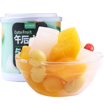 三只松鼠什锦水果罐头 方便食品新鲜糖水黄桃椰果菠萝200g/罐