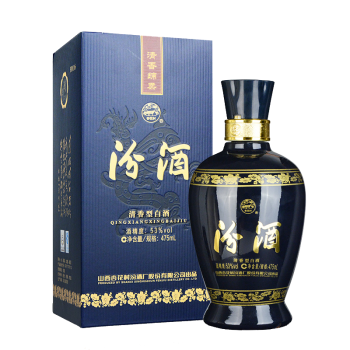 汾酒 53度 蓝汾(仿蓝瓷) 475mL 单瓶 清香型白酒