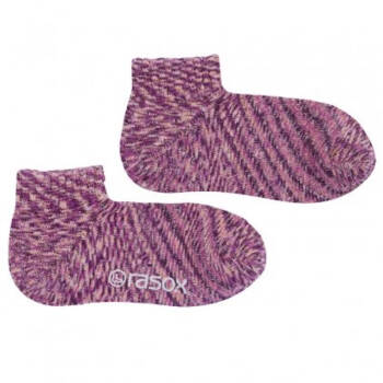 rasox日本原装 碎白点短筒袜 L型支撑 吸汗透气轻便舒适 日系风 紫纹色 L(26-28)—鞋码42-46