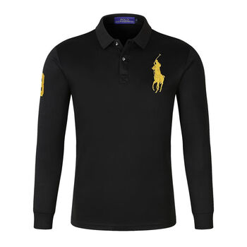 拉夫劳伦(ralph lauren)保罗polo衫男士长袖男大马标纯色休闲纯色宽松