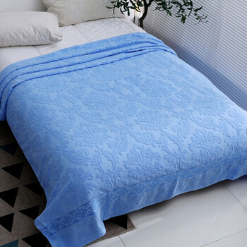 毛巾被老式棉质单人夏季棉加厚夏凉被空调被双人婴儿童毯子深蓝色欧雅