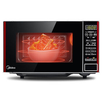 美的(midea)微波炉家用杀菌智能解冻20l小型智能平板多功能智控em7kcg
