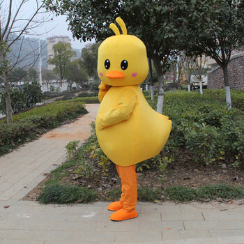 服装大黄鸭卡通玩偶装cos鸭子成人穿行走定制品爱心大黄鸭176185cm